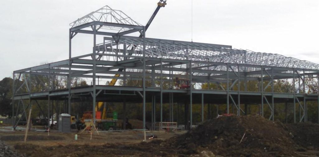 Construction image Lane Library Oxford Lane library Steel frame