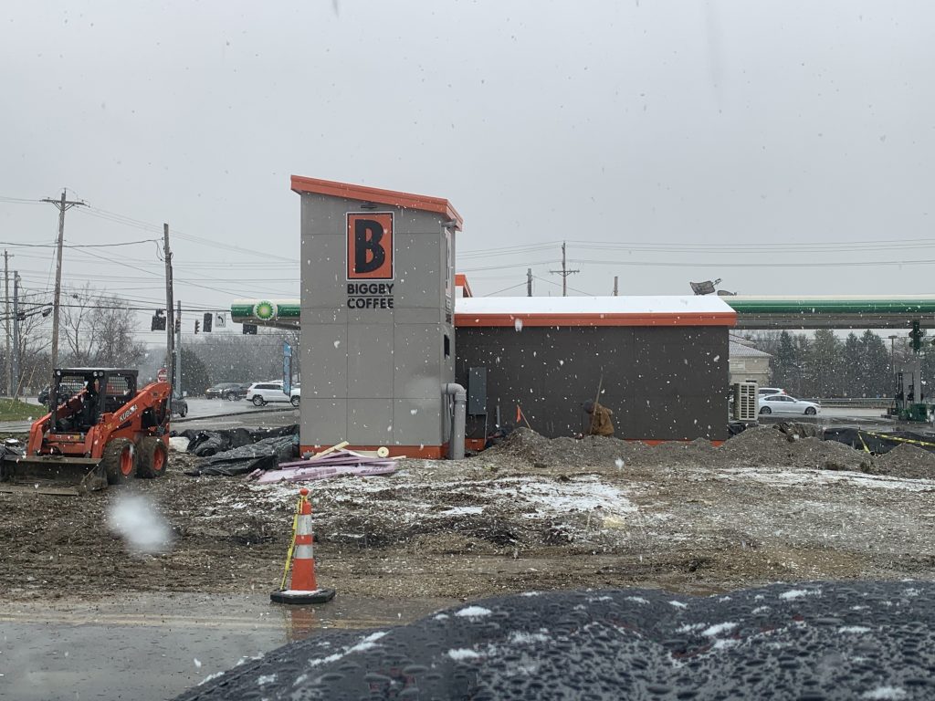 image1 (1) Front of Biggby coffee Modular Construction project for Pinnacle Engineering in Cincinnati, Ohio